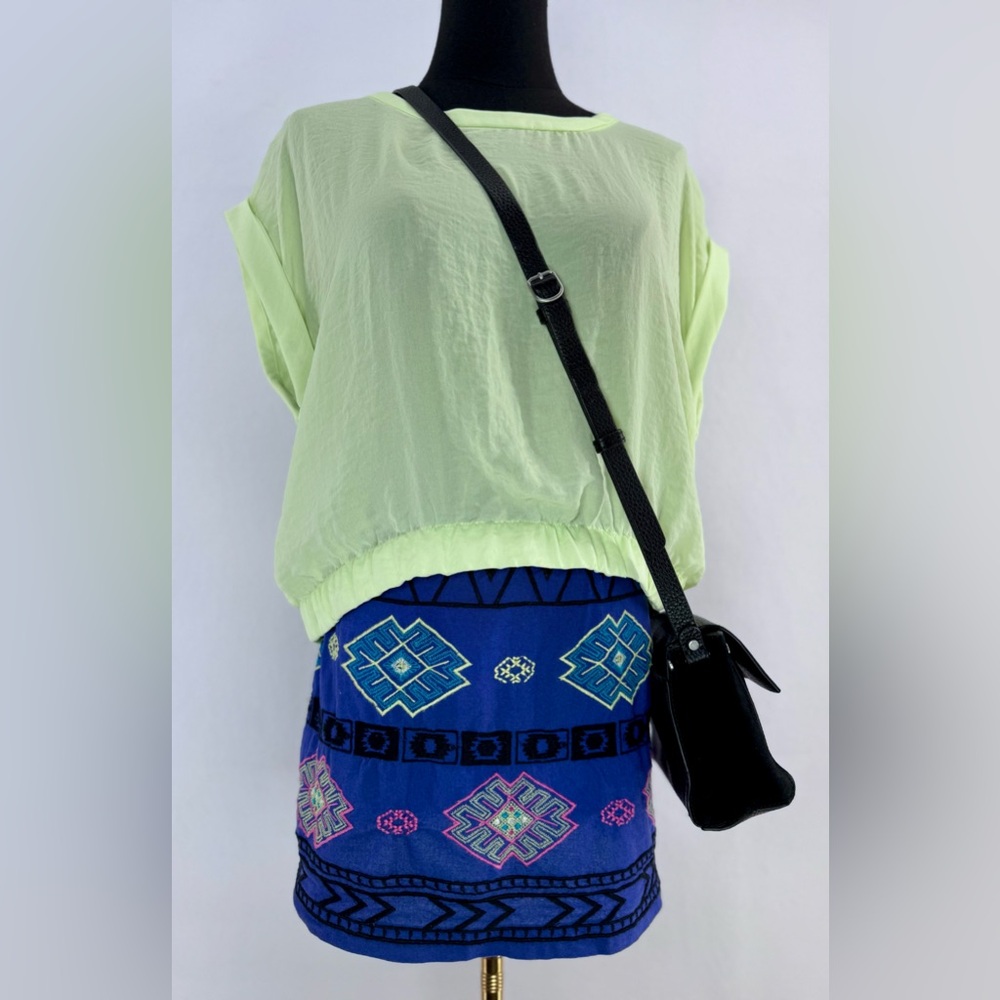 NWT DKNY Women’s Sleeveless Blouse Lime Green Sherbet Cropped Top Sz S